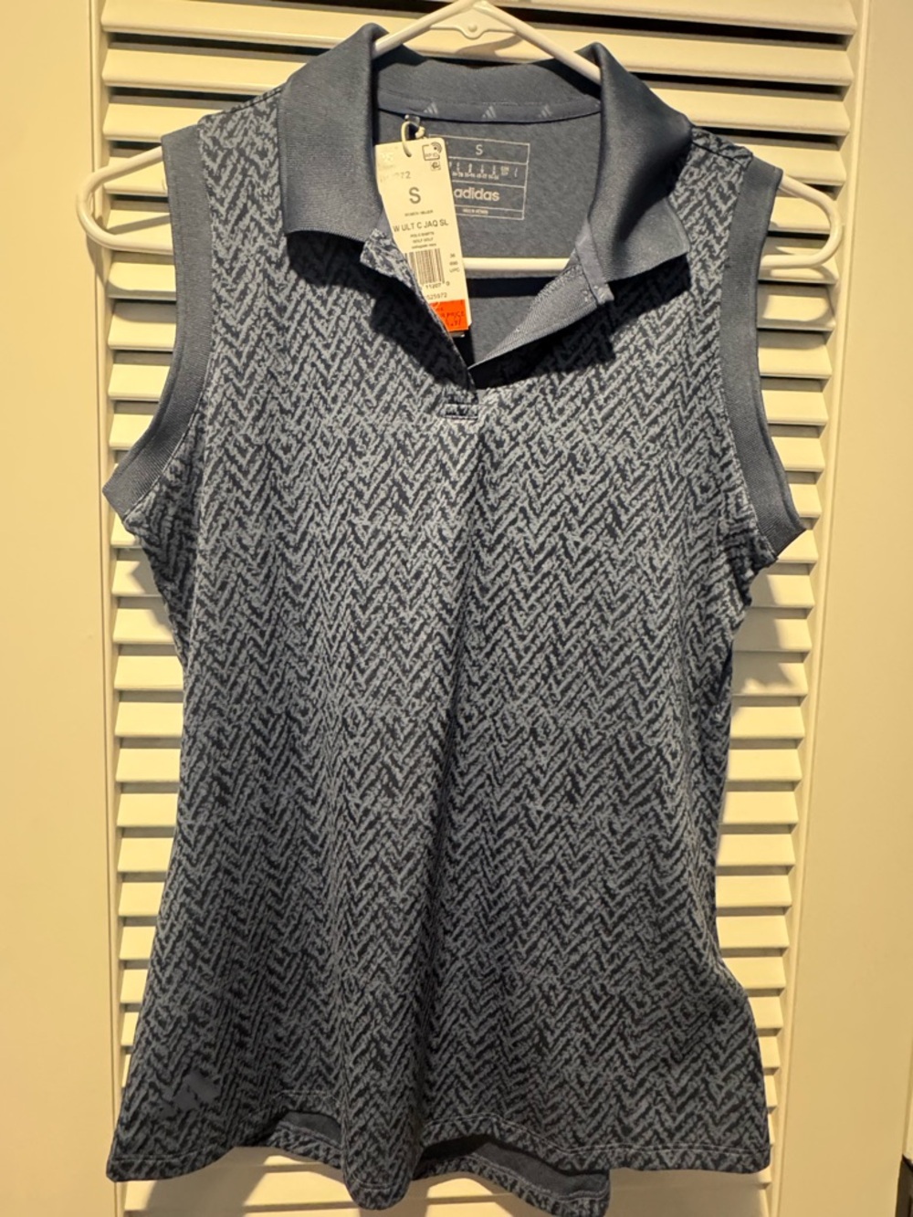 adidas Sleeveless Polo Tank in Heathered Blue